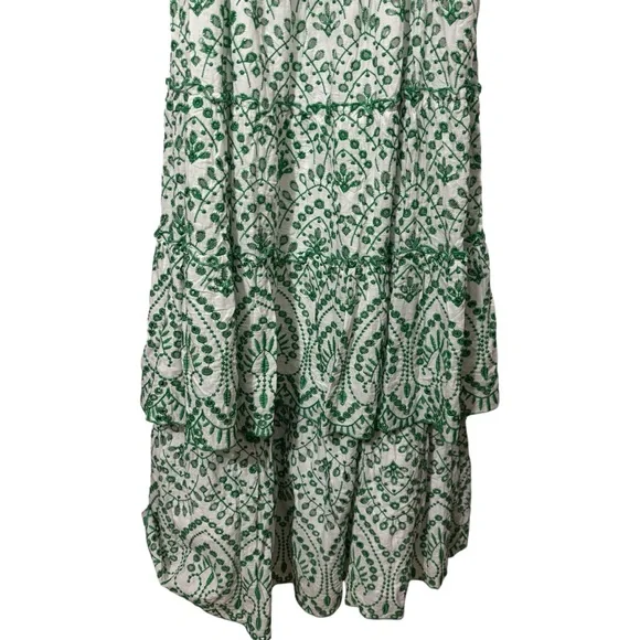 TCEC Green and White Eyelet Midi‎ Dress - Picture 7 of 11